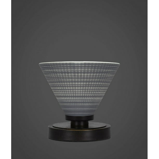 Toltec Lighting 51-DG-4069 Luna Dark Granite Finish with Black Matrix Glass 1 Light Accent Table Lamp 